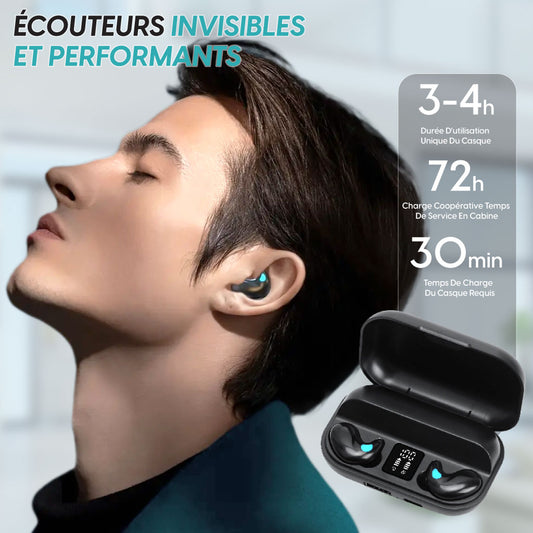 Écouteurs Invisibles Bluetooth Anti-Bruit