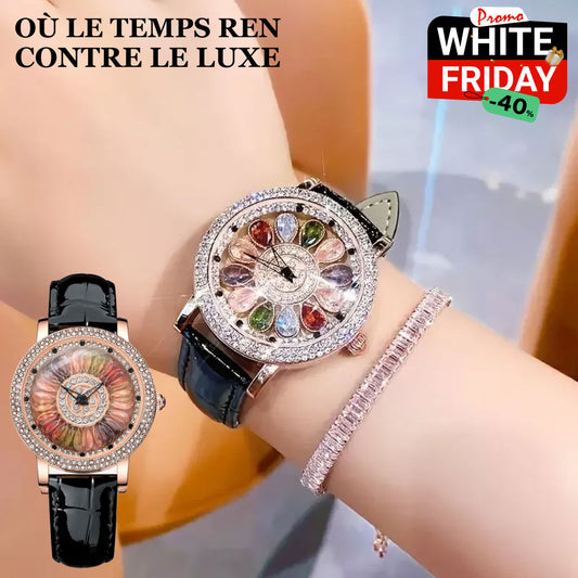 🎉White Friday : Montre Éclatante Fleur De Cristal – Où Le Temps Rencontre Le Luxe 🌸✨